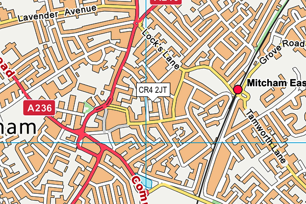 CR4 2JT map - OS VectorMap District (Ordnance Survey)