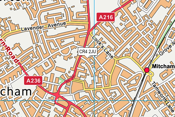 CR4 2JU map - OS VectorMap District (Ordnance Survey)