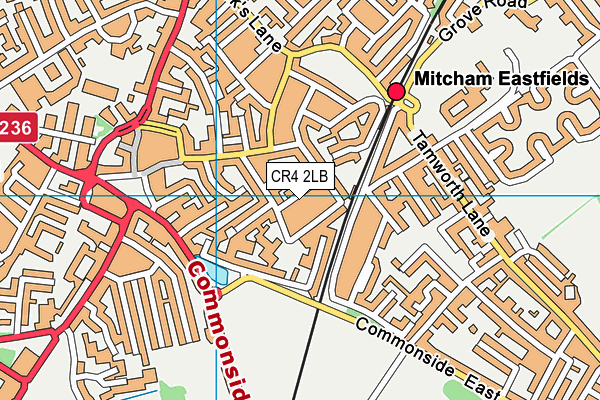 CR4 2LB map - OS VectorMap District (Ordnance Survey)