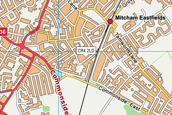 CR4 2LD map - OS VectorMap District (Ordnance Survey)