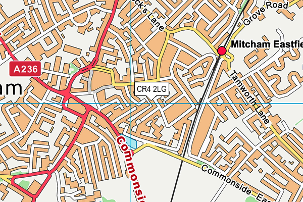 CR4 2LG map - OS VectorMap District (Ordnance Survey)
