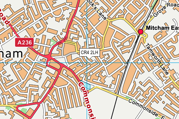 CR4 2LH map - OS VectorMap District (Ordnance Survey)