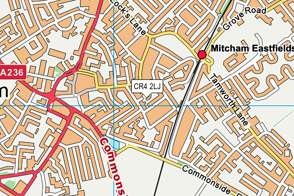 CR4 2LJ map - OS VectorMap District (Ordnance Survey)