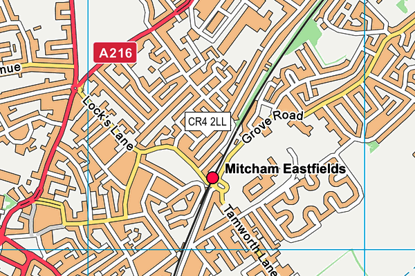 CR4 2LL map - OS VectorMap District (Ordnance Survey)