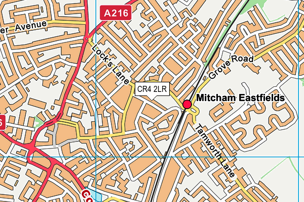 CR4 2LR map - OS VectorMap District (Ordnance Survey)