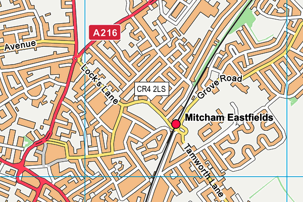 CR4 2LS map - OS VectorMap District (Ordnance Survey)