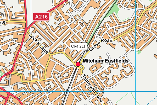 CR4 2LT map - OS VectorMap District (Ordnance Survey)