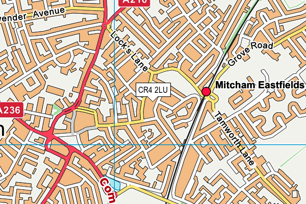CR4 2LU map - OS VectorMap District (Ordnance Survey)