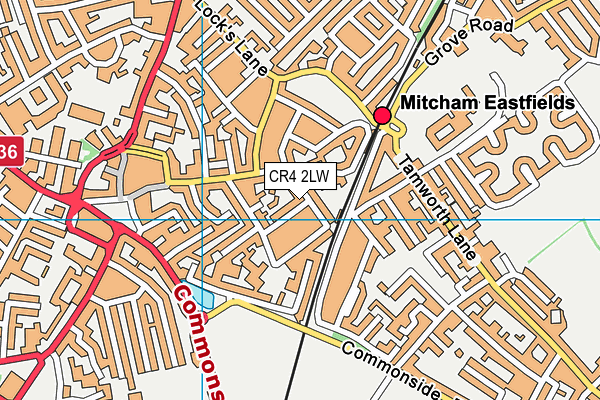 CR4 2LW map - OS VectorMap District (Ordnance Survey)