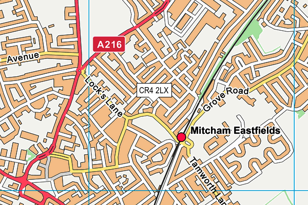 CR4 2LX map - OS VectorMap District (Ordnance Survey)