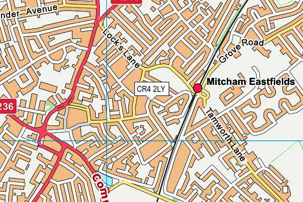 CR4 2LY map - OS VectorMap District (Ordnance Survey)