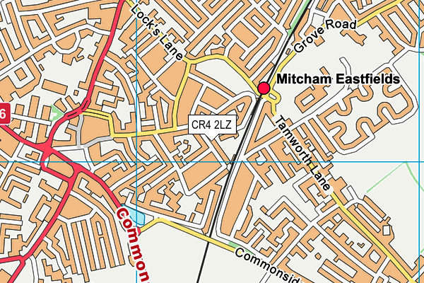 CR4 2LZ map - OS VectorMap District (Ordnance Survey)