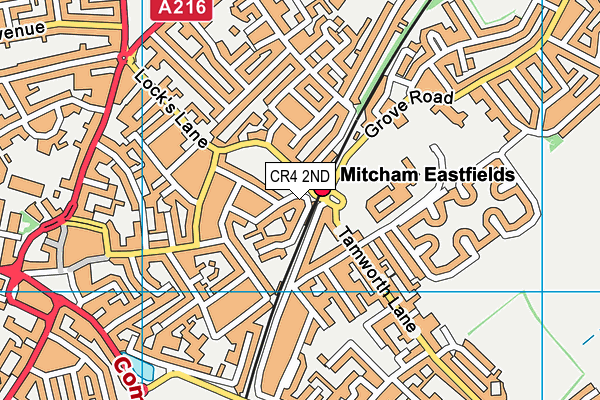 CR4 2ND map - OS VectorMap District (Ordnance Survey)