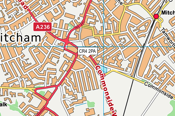 CR4 2PA map - OS VectorMap District (Ordnance Survey)