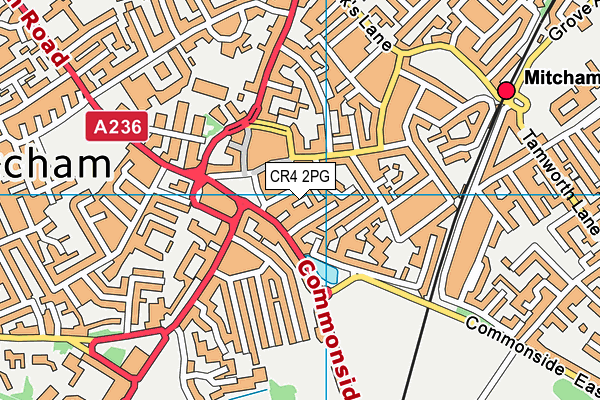 CR4 2PG map - OS VectorMap District (Ordnance Survey)