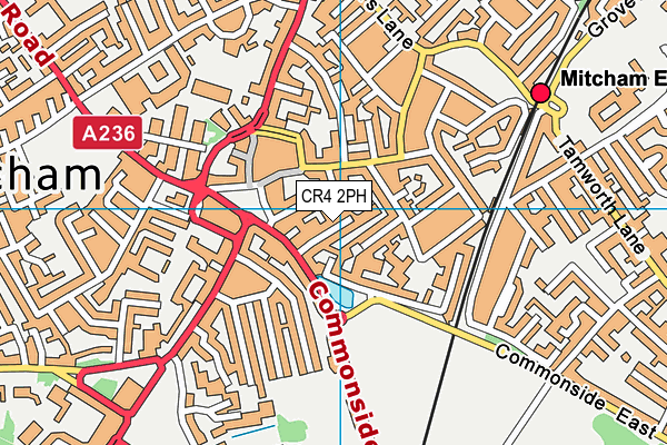 CR4 2PH map - OS VectorMap District (Ordnance Survey)