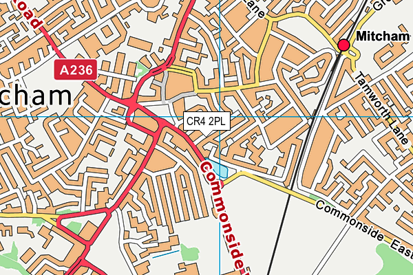 CR4 2PL map - OS VectorMap District (Ordnance Survey)