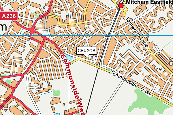 CR4 2QB map - OS VectorMap District (Ordnance Survey)