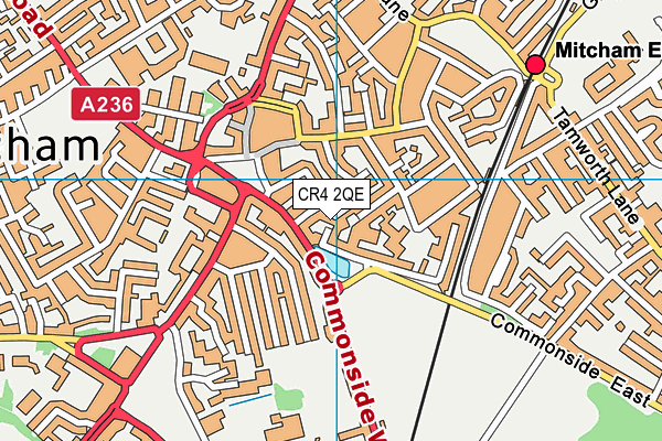 CR4 2QE map - OS VectorMap District (Ordnance Survey)