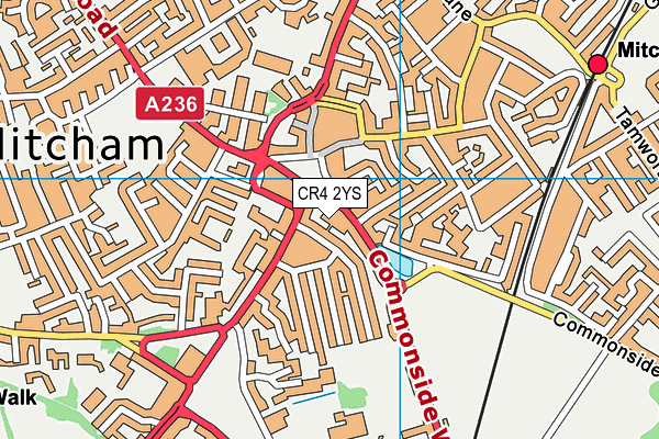 CR4 2YS map - OS VectorMap District (Ordnance Survey)