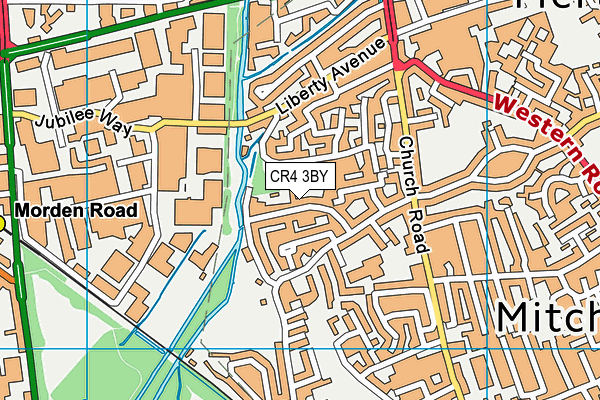 CR4 3BY map - OS VectorMap District (Ordnance Survey)