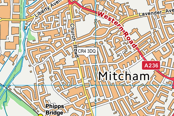 CR4 3DQ map - OS VectorMap District (Ordnance Survey)