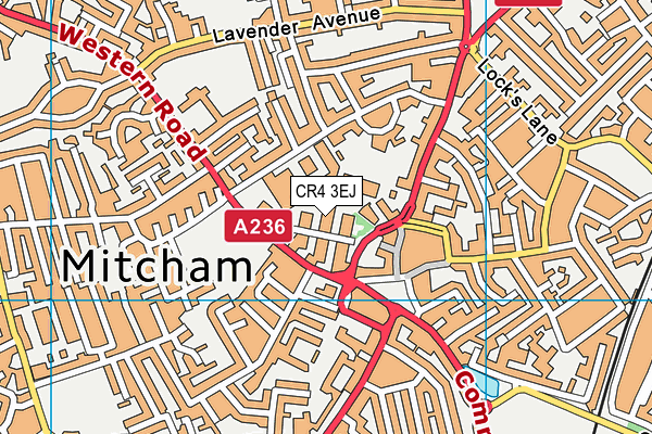 CR4 3EJ map - OS VectorMap District (Ordnance Survey)