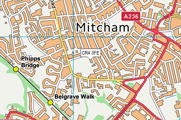 CR4 3FE map - OS VectorMap District (Ordnance Survey)