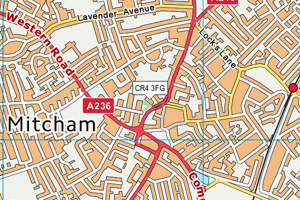 CR4 3FG map - OS VectorMap District (Ordnance Survey)