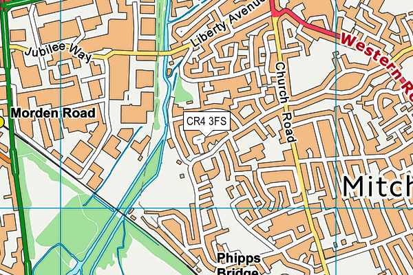 CR4 3FS map - OS VectorMap District (Ordnance Survey)