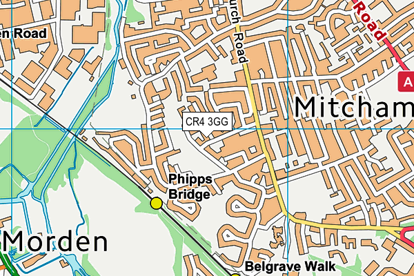 CR4 3GG map - OS VectorMap District (Ordnance Survey)