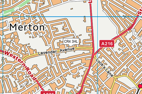 CR4 3HL map - OS VectorMap District (Ordnance Survey)