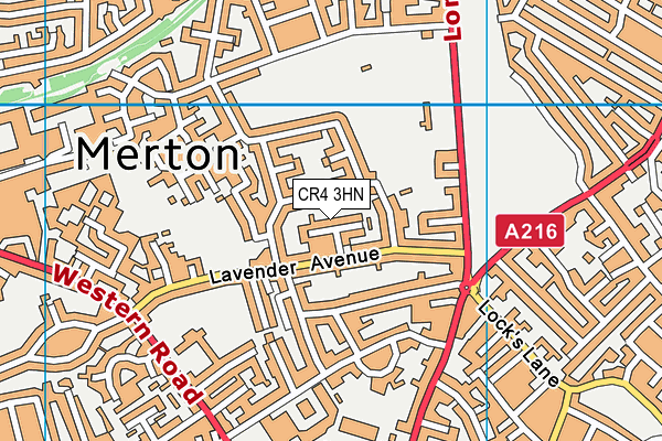 CR4 3HN map - OS VectorMap District (Ordnance Survey)