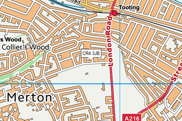 CR4 3JB map - OS VectorMap District (Ordnance Survey)