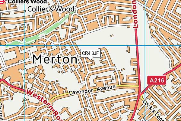 CR4 3JF map - OS VectorMap District (Ordnance Survey)