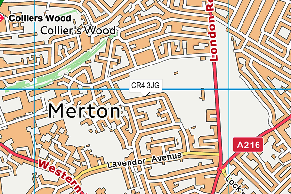 CR4 3JG map - OS VectorMap District (Ordnance Survey)