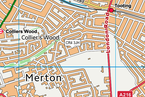 CR4 3JH map - OS VectorMap District (Ordnance Survey)