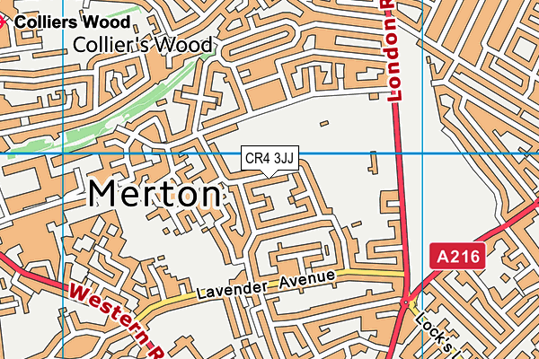 CR4 3JJ map - OS VectorMap District (Ordnance Survey)