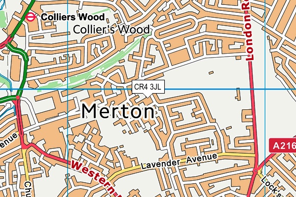 CR4 3JL map - OS VectorMap District (Ordnance Survey)