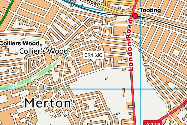 CR4 3JQ map - OS VectorMap District (Ordnance Survey)