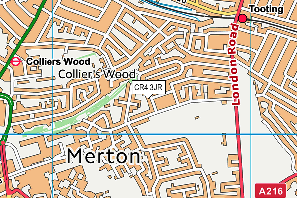 CR4 3JR map - OS VectorMap District (Ordnance Survey)