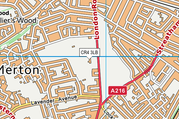 CR4 3LB map - OS VectorMap District (Ordnance Survey)