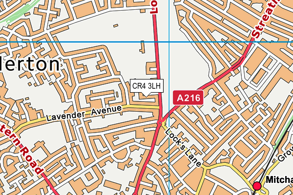 CR4 3LH map - OS VectorMap District (Ordnance Survey)