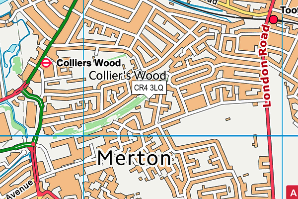CR4 3LQ map - OS VectorMap District (Ordnance Survey)