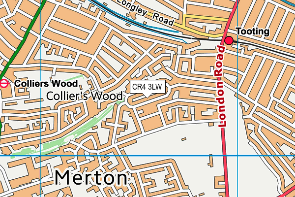 CR4 3LW map - OS VectorMap District (Ordnance Survey)