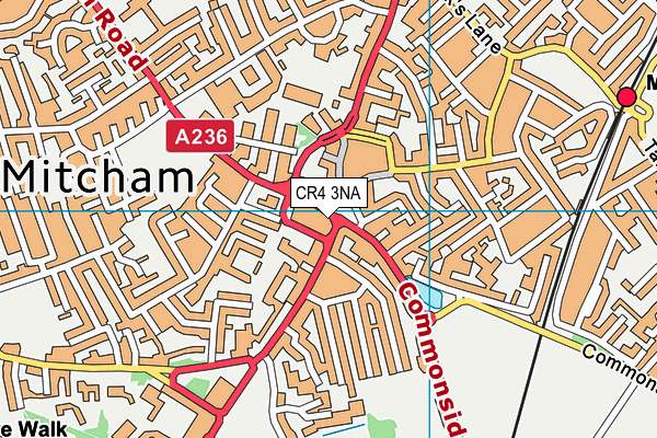 CR4 3NA map - OS VectorMap District (Ordnance Survey)