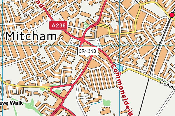 CR4 3NB map - OS VectorMap District (Ordnance Survey)