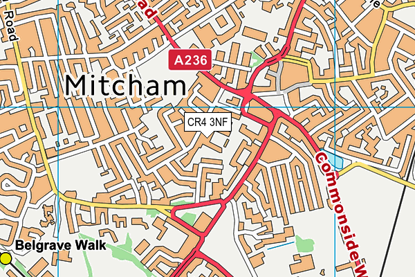 CR4 3NF map - OS VectorMap District (Ordnance Survey)