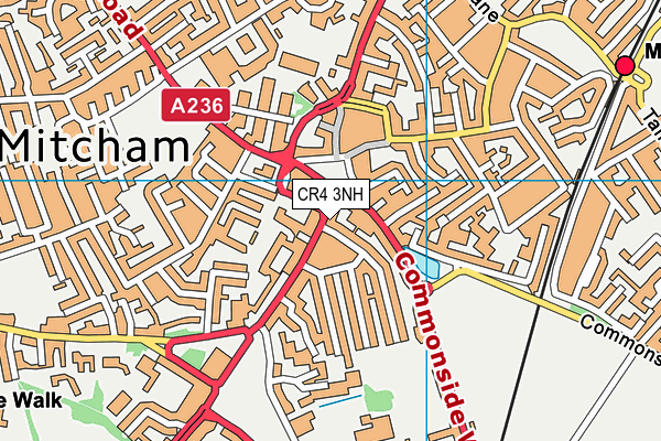 CR4 3NH map - OS VectorMap District (Ordnance Survey)