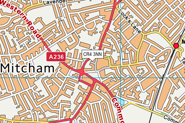 CR4 3NN map - OS VectorMap District (Ordnance Survey)